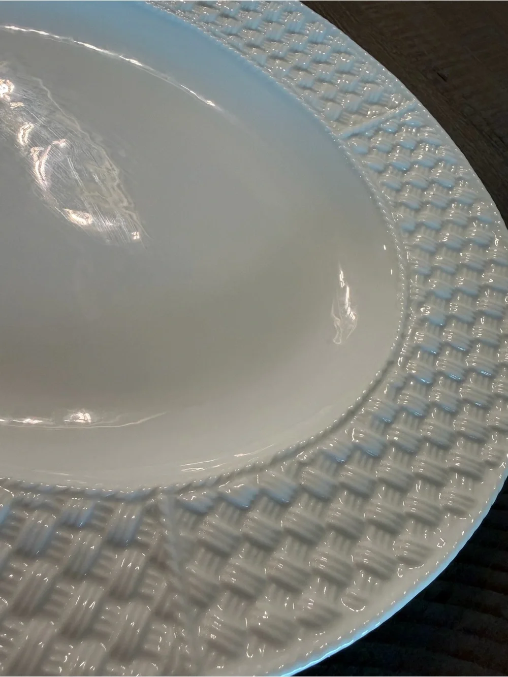 TIFFANY & CO. Weave Basketweave Oval Serving Platter China